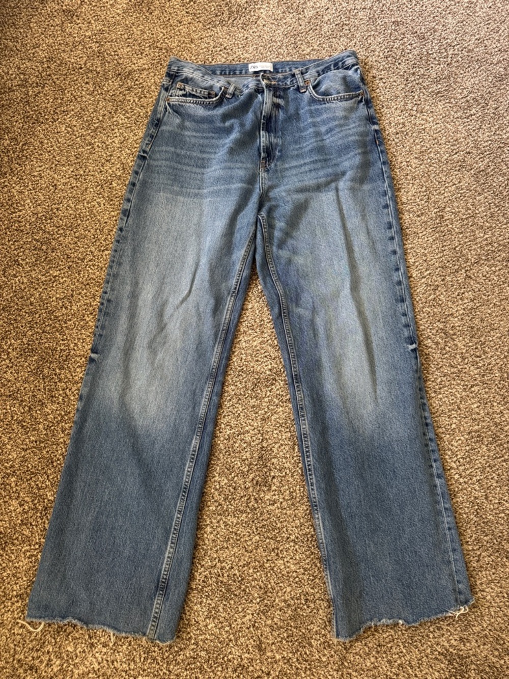 Zara High Rise Baggy Wide Leg Jeans